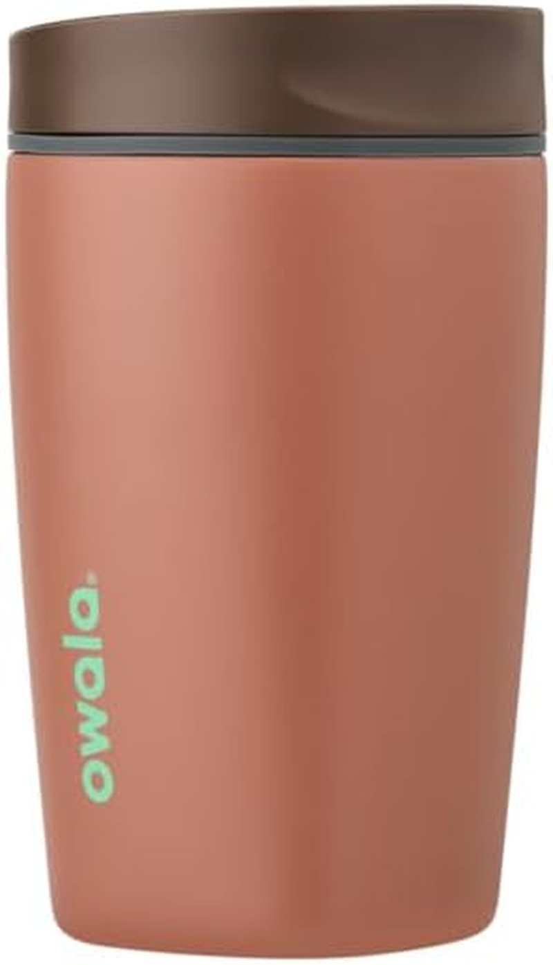 Owala Smoothsip Slider Insulated Stainless Steel Coffee Tumbler, Reusable Iced Coffee Cup, Hot Coffee Travel Mug, BPA Free 20 Oz, Pucker Up