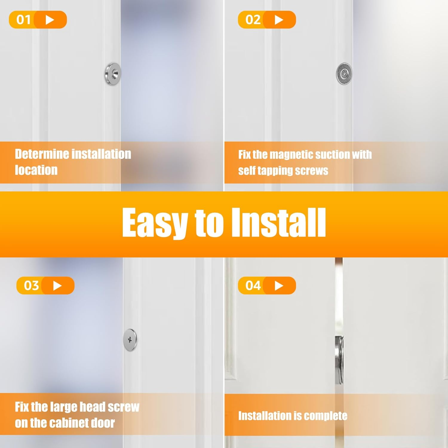 12Pcs Cabinet Magnetic Catch, Metal Cabinet Door Magnetic Closure with Strong Magnetic, Hidden Magnetic Door Latch, Furniture Door Magnet Closing Catch for Cabinet Closet, Cabinet Hardware Fittings