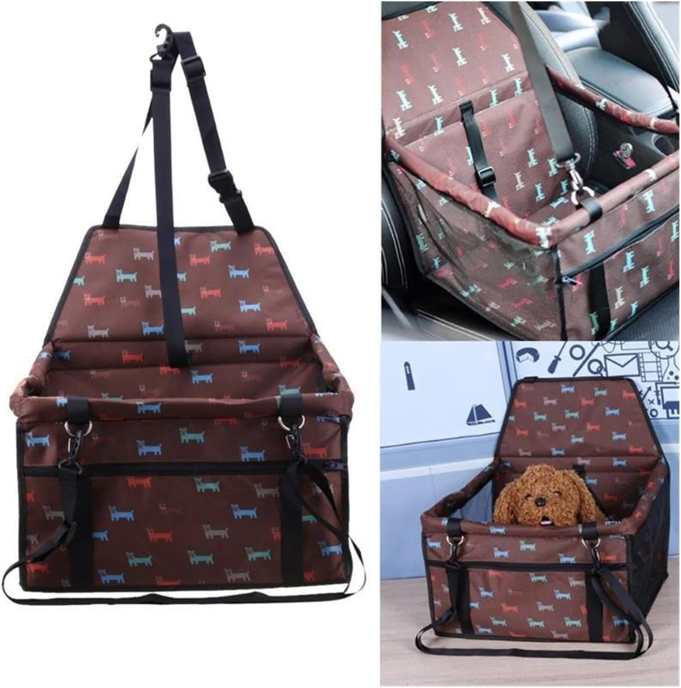 Dog Car Seat Cover Car Rear Seat Cushion Bed Suitable for Dog Puppy Cat Travel Protection Seat Cover Dog Hammock(Color:02) - 02 image number 3