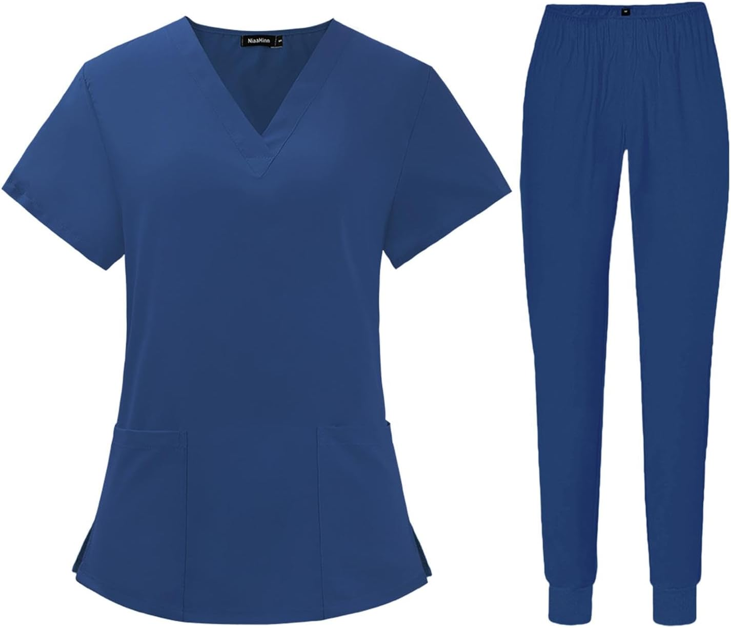 Nurse Work Uniforms Workwear Women'S Scrub Set Machine Wash Soft Fabric Durable V Neck Scrub Top and Pants for Beauty Center image number 4