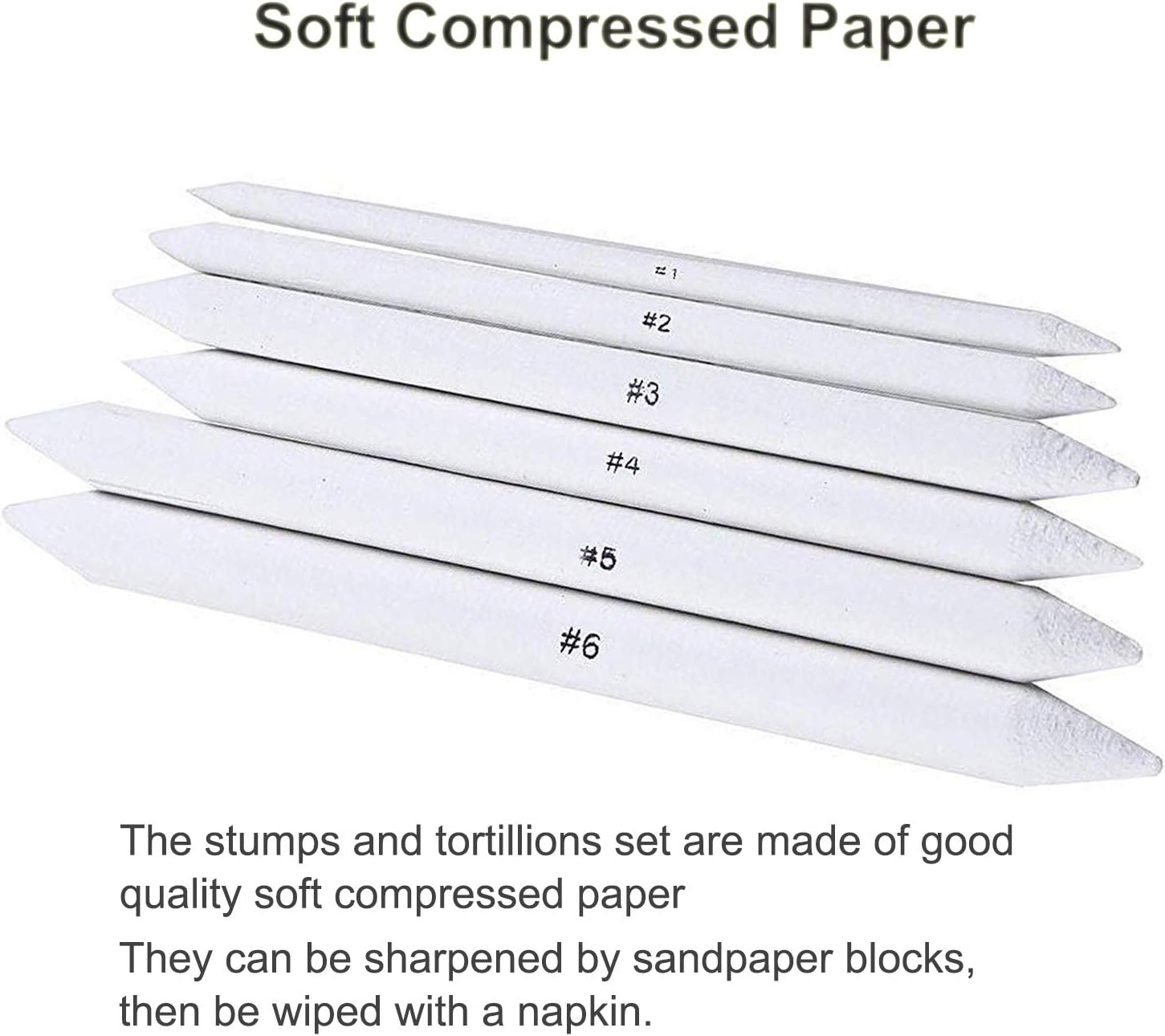 Cettkowns 36 Pieces Artist Blending Stump and Tortillion Art Blenders for Student Sketch Drawing image number 1