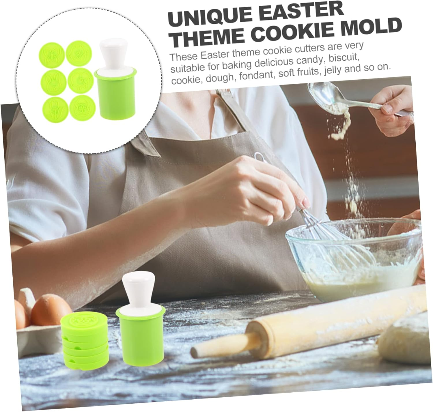 Unique Easter Theme Cookie Mold Plastic DIY Cookie Cutters Reusable Biscuit Mold for Baking and Home Use image number 1