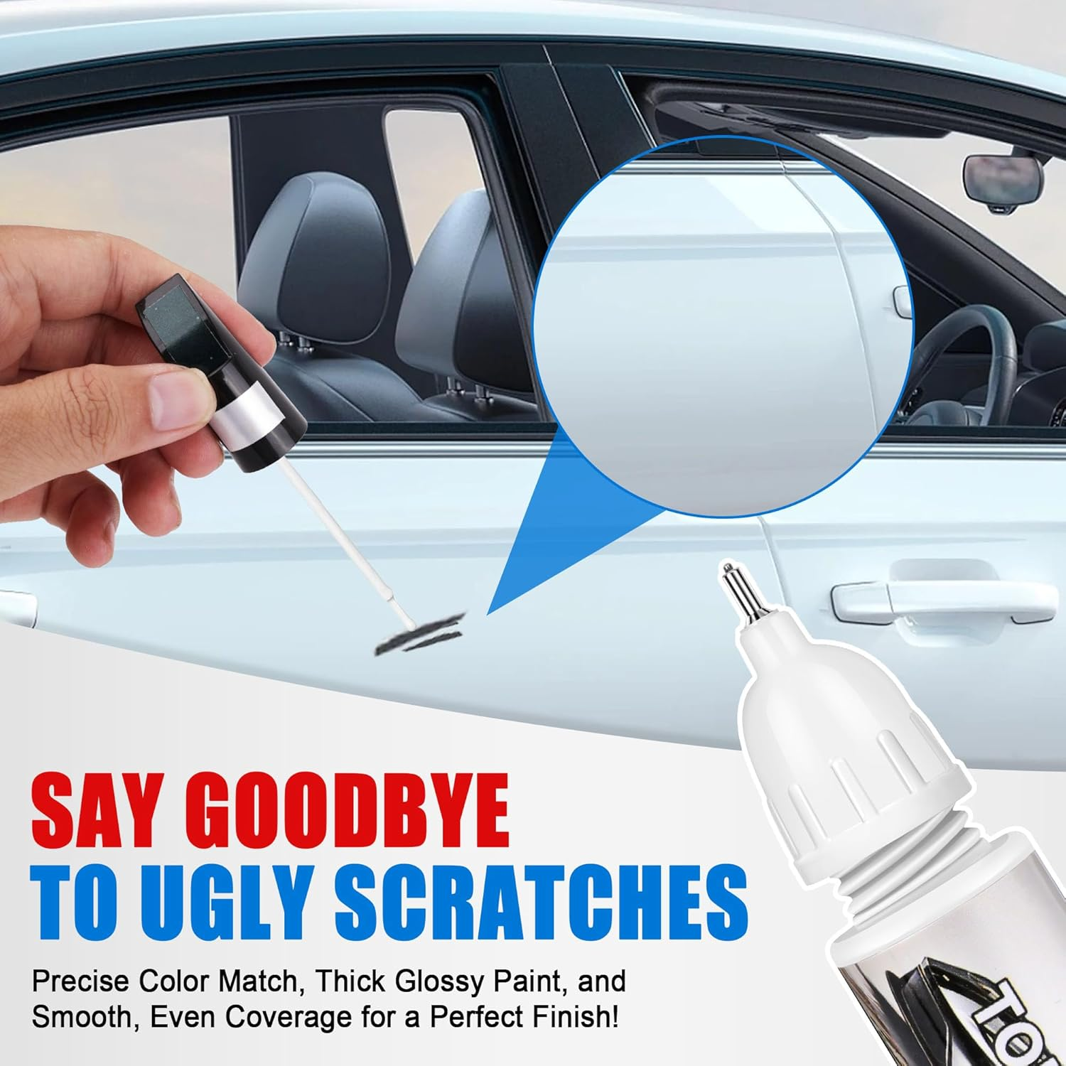 Touch up Paint for Cars, White Car Paint Touch Up, Car Paint Scratch Repair, Auto Paint Repair Pen, Professional Seamless Coverage, Color Accurate, Long Lasting Adhension, Fast Drying - Universal Grey image number 2