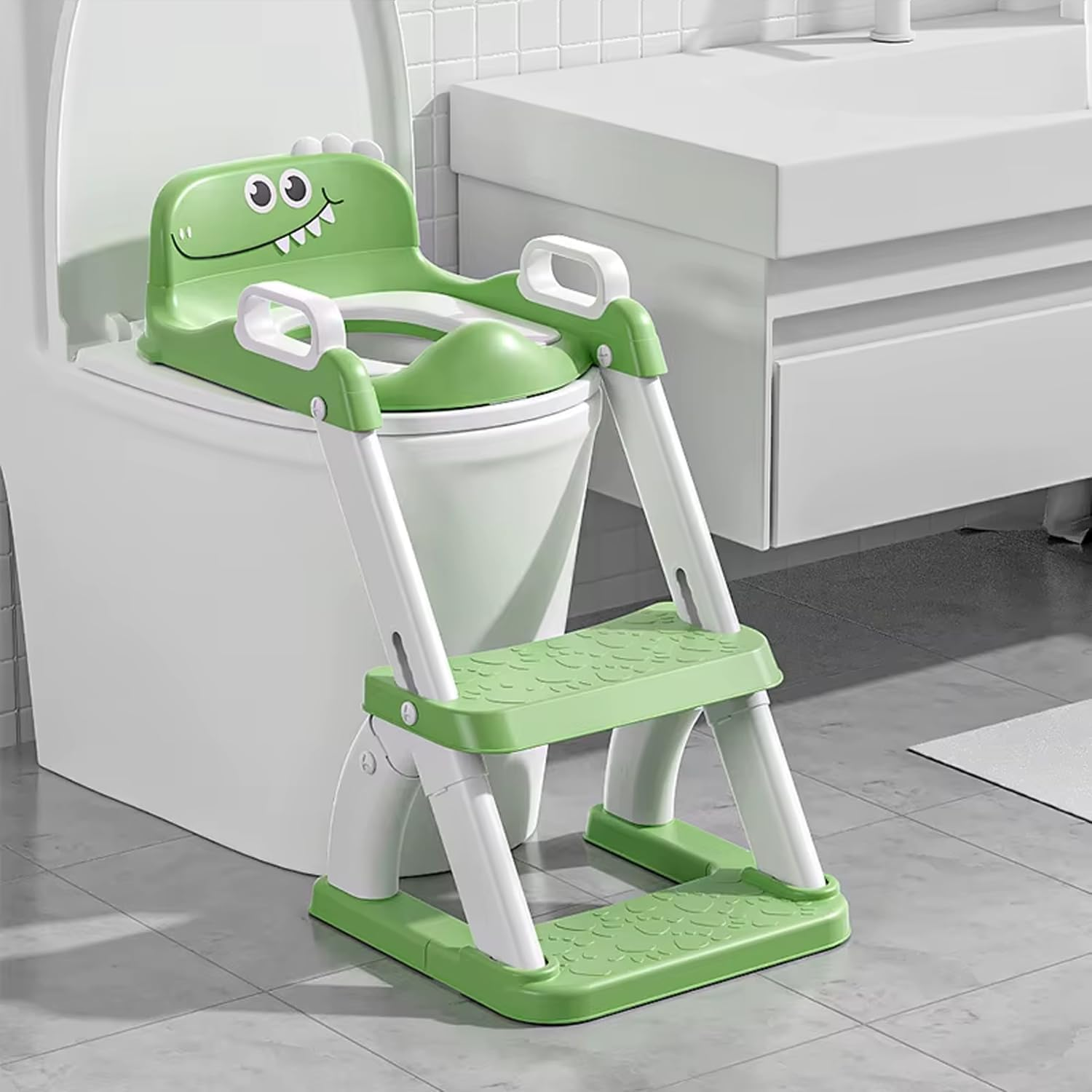 Potty Training Seat with Step Stool Ladder,Potty Training Toilet for Kids Boys Girls,Toddlers-Comfortable Safe Potty Seat with Anti-Slip Pads Ladder (Azure Blue)