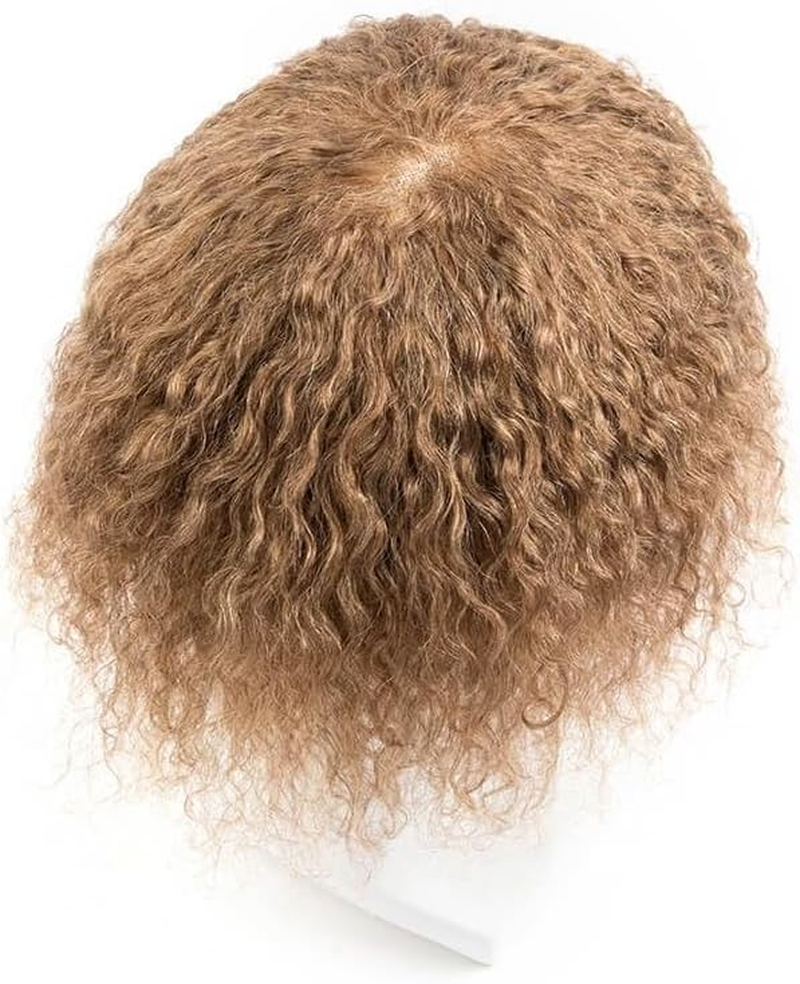 Replacement Full Lace Men'S Toupee 15Mm Curly Breathable Male Hair Prosthesis Natural Human Hair System Unit Systems image number 2