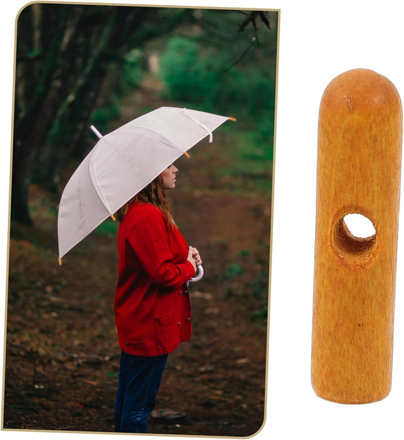 Ksngtixe 10PCS Wooden Umbrella Tail Beads - Long Handle Replacement Parts for Sunshade & Rain Umbrellas, UV Protection Repair Beads with Fun Designs for Enhanced Appeal image number 2