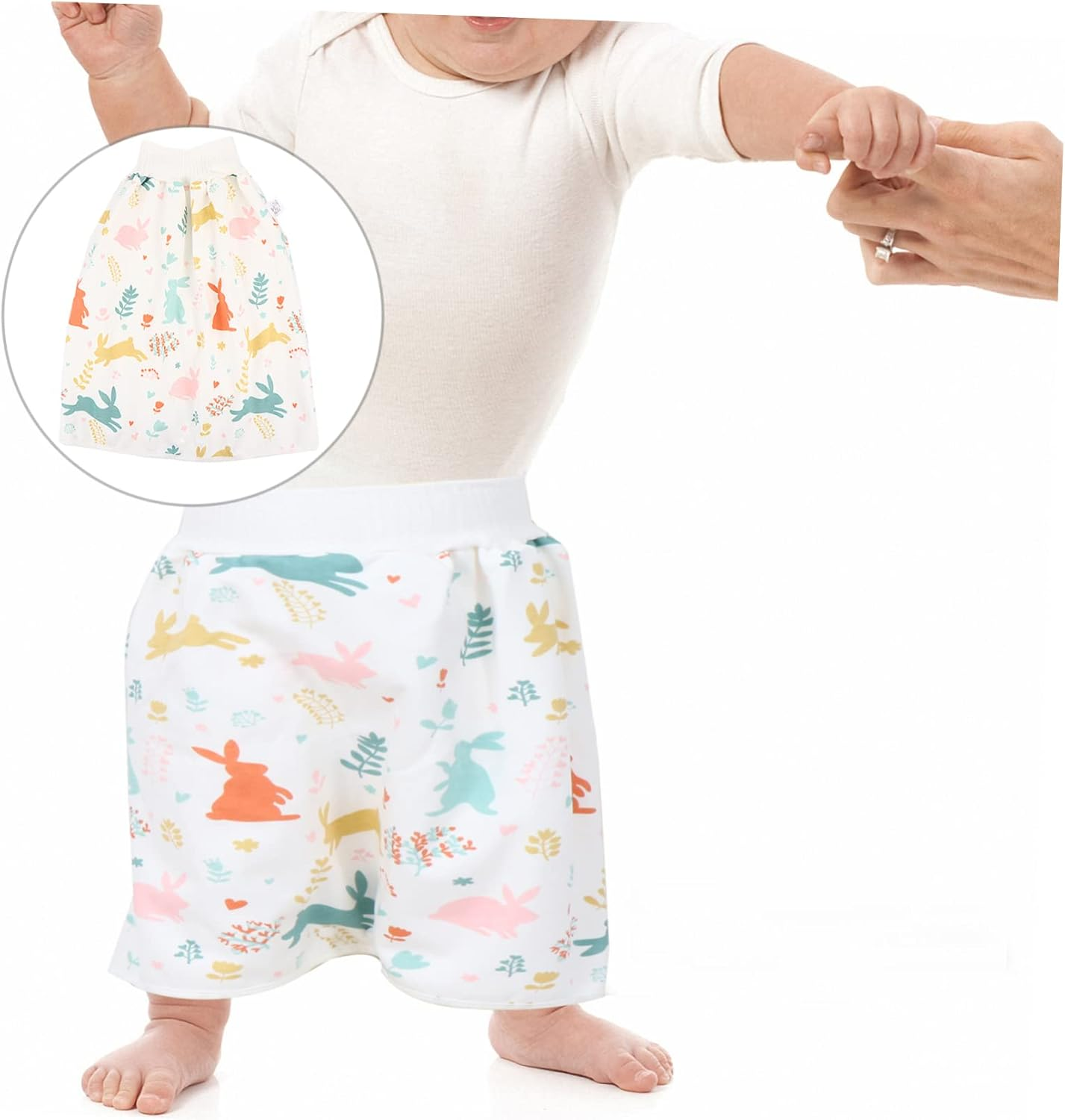 HANABASS Diaper Skirt with Breathable Cotton Elastic Waist Training Pants for Potty Training Washable and Comfortable Undies for Boys