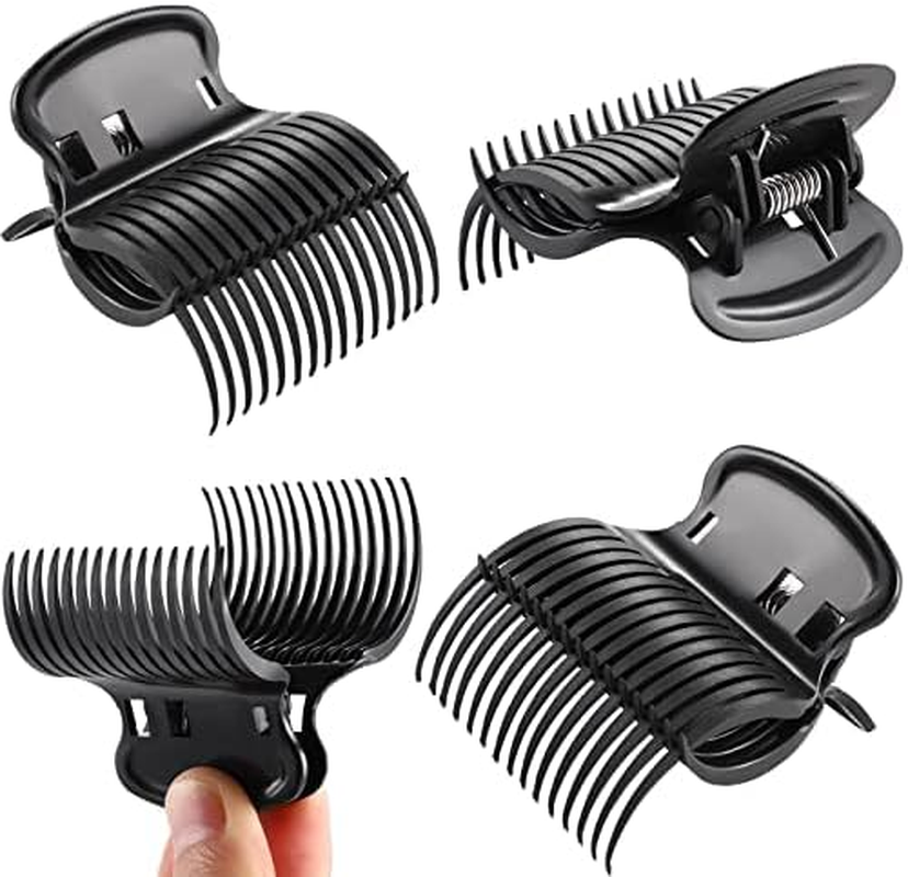 Hot Roller Clips Hair Curler Claw Clips Replacement Roller Clips for Women Girls Hair Section Styling (12 Pieces, Black) image number 3