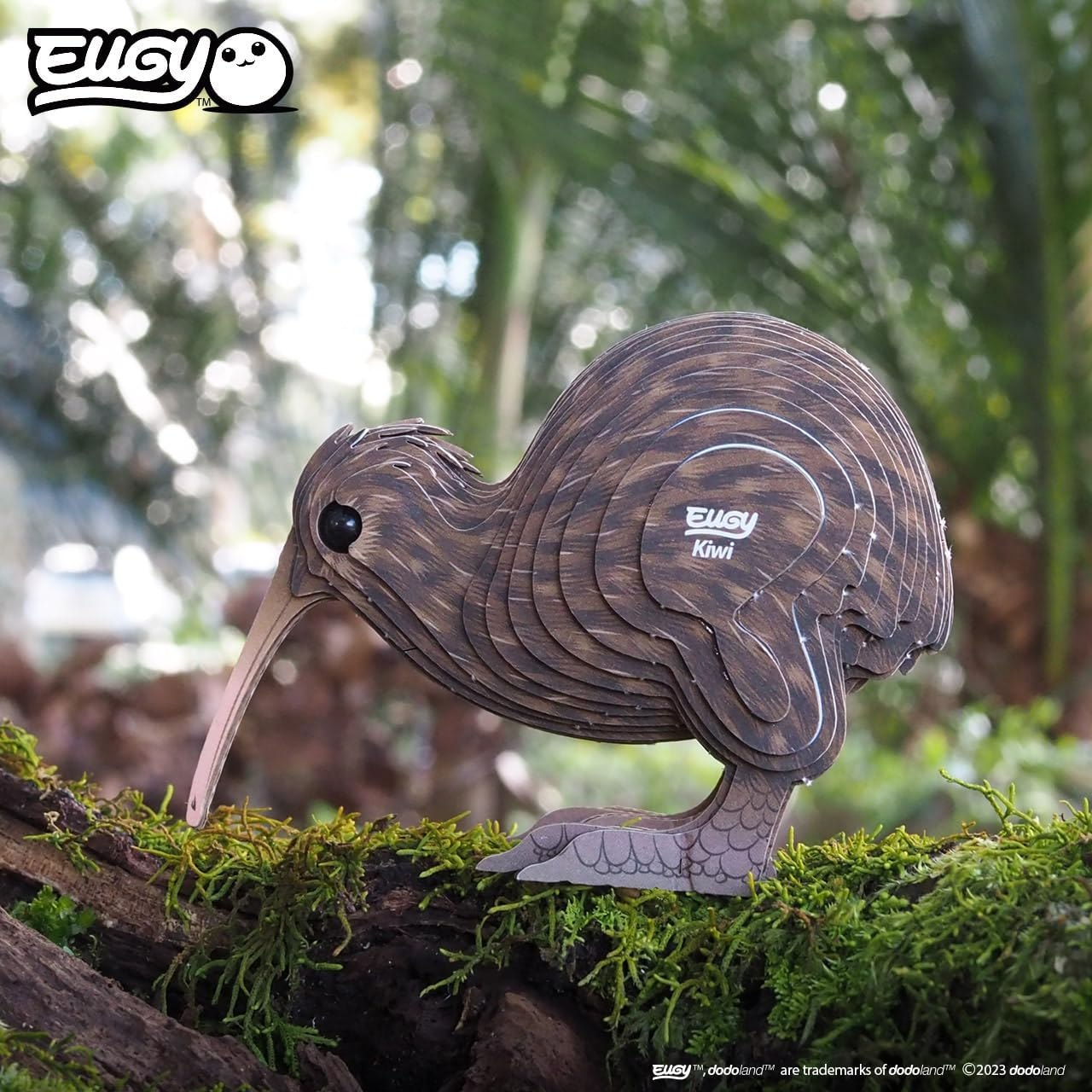 EUGY 091 Brown Kiwi Eco-Friendly 3D Paper Puzzle image number 4
