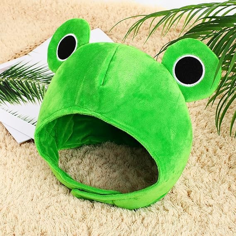 JEOJEOY Cute Plush Frog Hat Scarf Cap Ears Winter Ski Hat Full Headgear Novelty Party Dress up Cosplay Costume Green image number 3