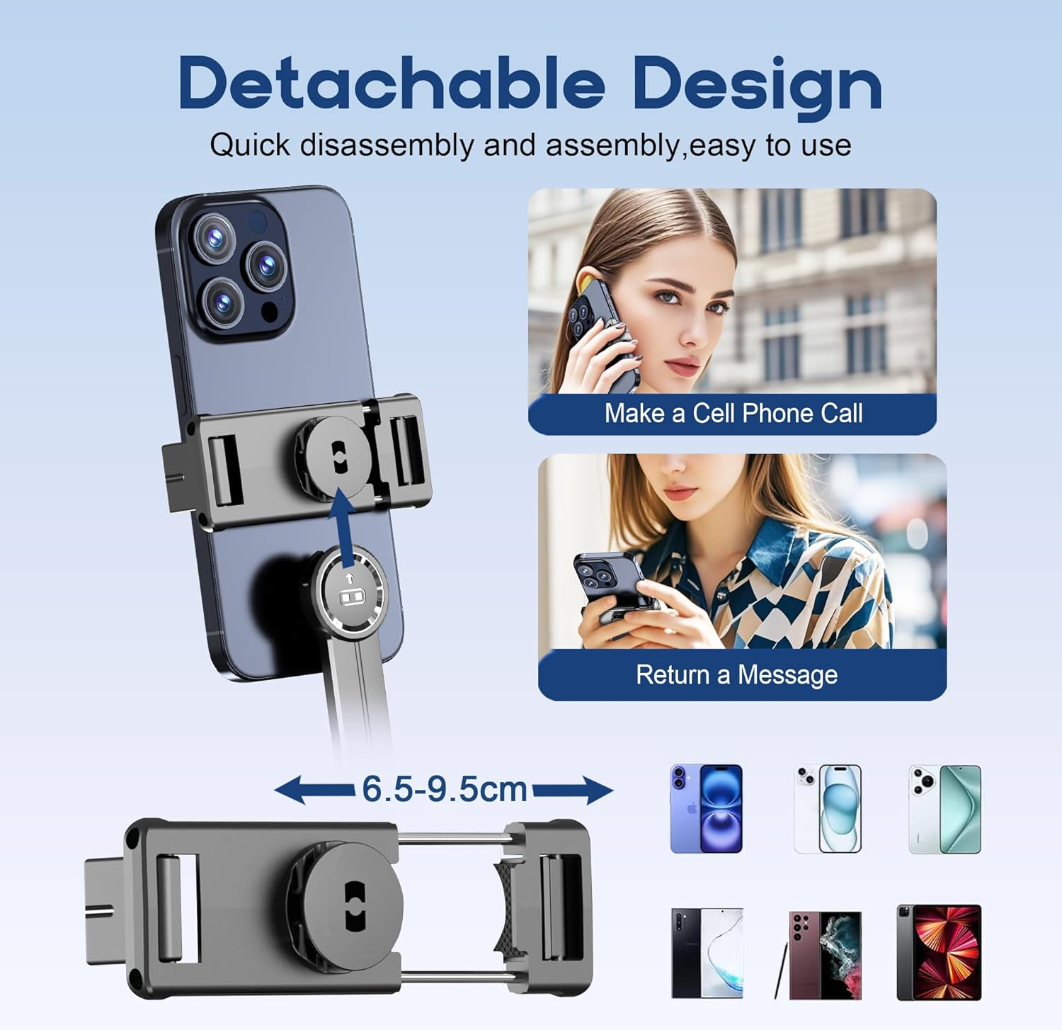 TUXOIUBA Selfie Stick Travel Tripod for Cell Phone with Remote Control and Phone Holder, 170Cm Extendable Selfie Stick for Iphone, Iphone Tripod for Selfie/Video Recording/Photo/Live Stream/Vlog image number 5