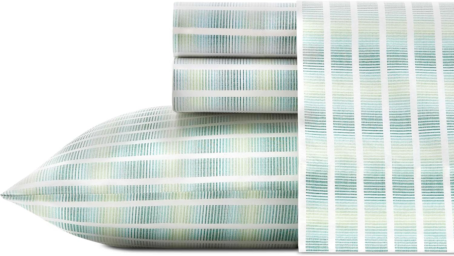 Tommy Bahama - King Sheets, Cotton Percale Bedding Set, Crisp & Cool, Stylish Bedding Set (Off the Grid Green, King) image number 4