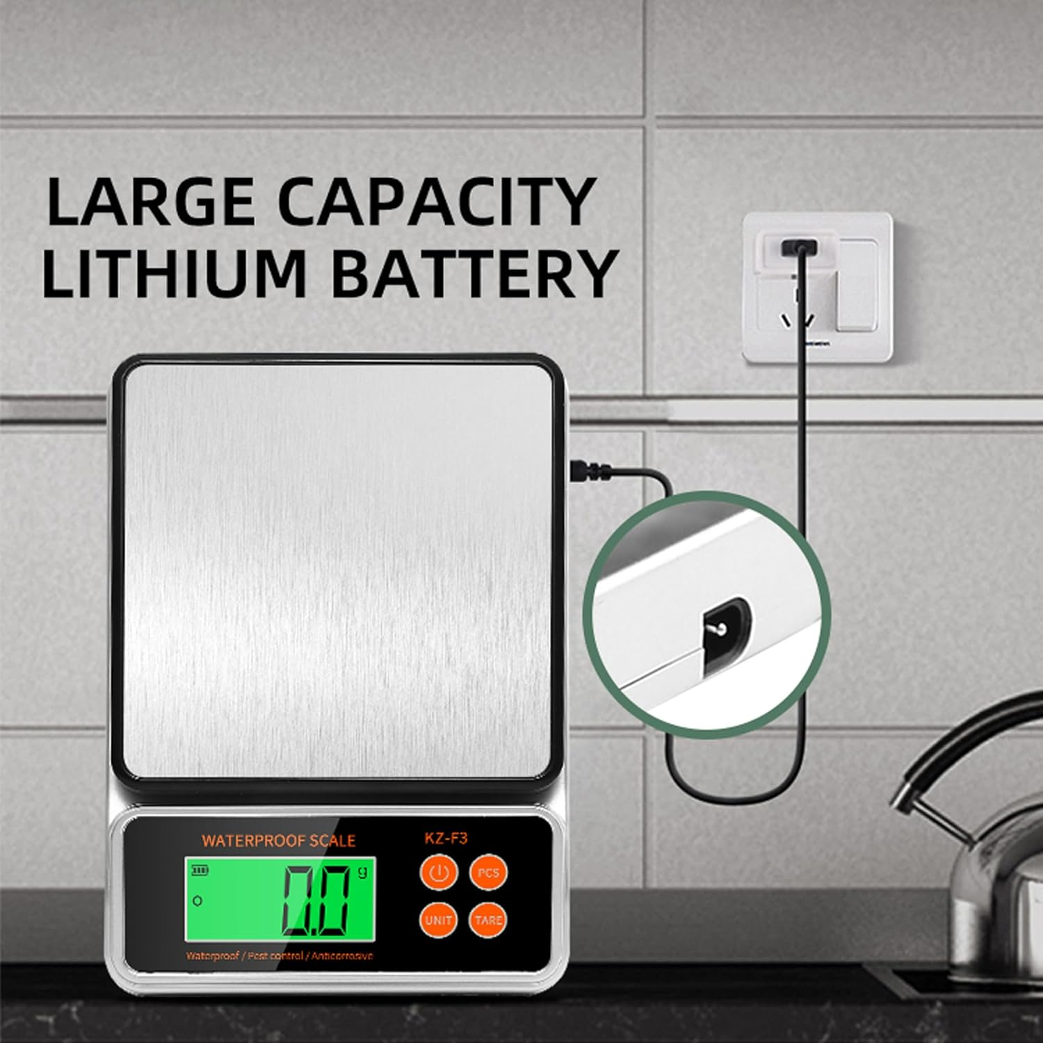 Salesbay Waterproof 10Kg/1G Digital Kitchen Scale Precision Gram Baking and Cooking Food image number 6