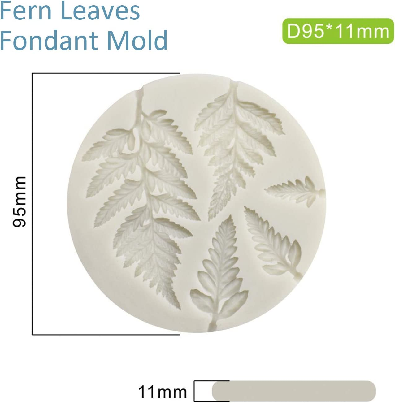 2PCS Fondant Mold Succulent Silicone Fondant Mold Fern Fondant Mold Succulent Leaves Silicone Candy Molds Cake Decoration Molds Gumpaste 3D Silicone Molds for Polymer Clay, Cupcakes, Resin Sugarcraft image number 2