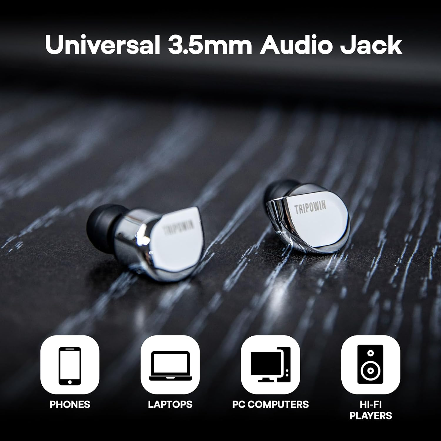 Linsoul Tripowin Ruta10 in Ear Monitor, 10Mm LCP Dynamic Driver IEM Earphones, Hifi Wired Earbuds, with CNC Alloy Shell and Detachable Silverplated Cable for Musician Audiophile (Silver) image number 5