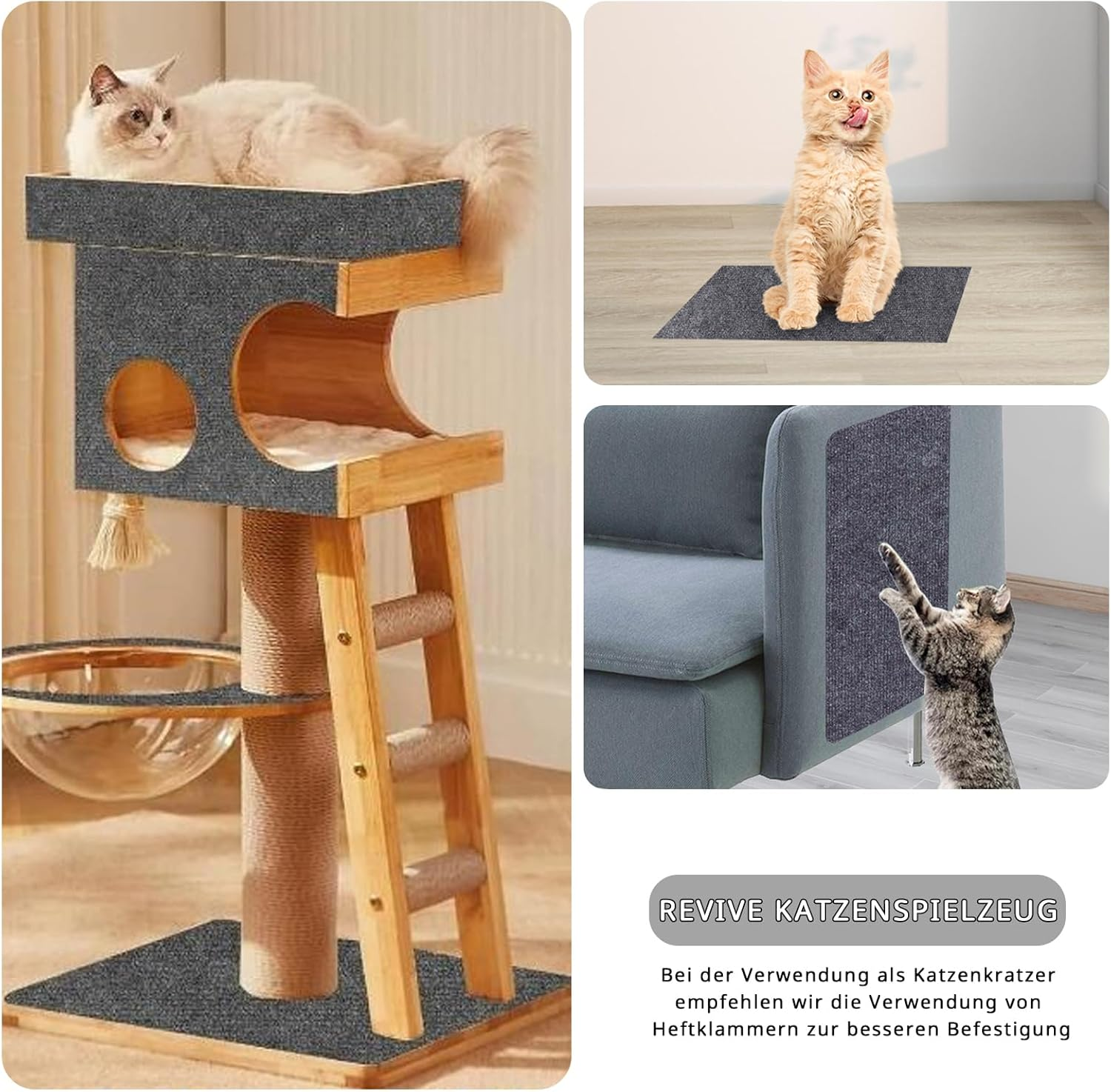 200 Cm X 40 Cm Cat Scratching Mat, Self-Adhesive, Scratching Boards Cat Wall, Scratch Protection Sofa Cat, DIY Scratching Board, Cat Scratching Mat, Dark Grey image number 2