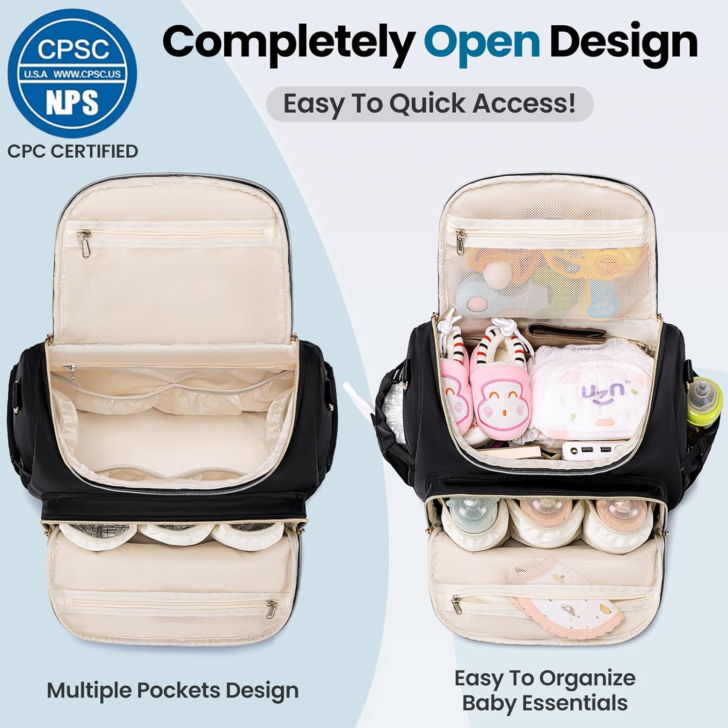 Diaper Bag Backpack,Baby Diaper Bag,Waterproof Diaper Backpack with Changing Pad,Multiple Usage Modes Switchable image number 3