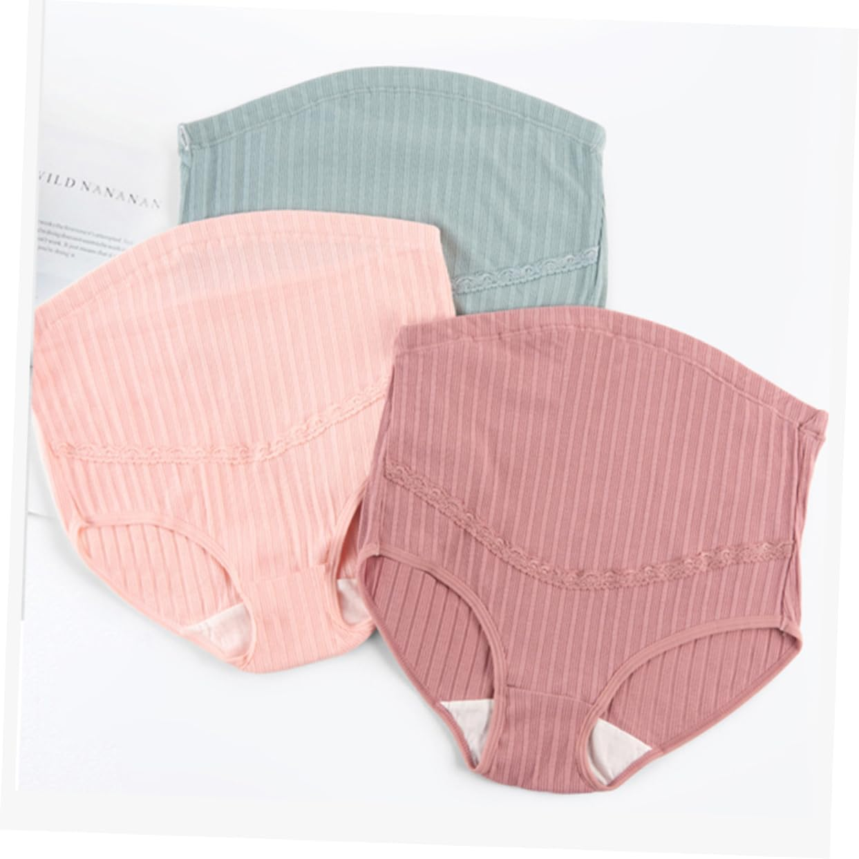 3Pcs Maternity Panties High Waist Cotton Underwear with Splice Stomach Lift Adjustable Fit for Pregnant Women Breathable Stretchy Comfort image number 6
