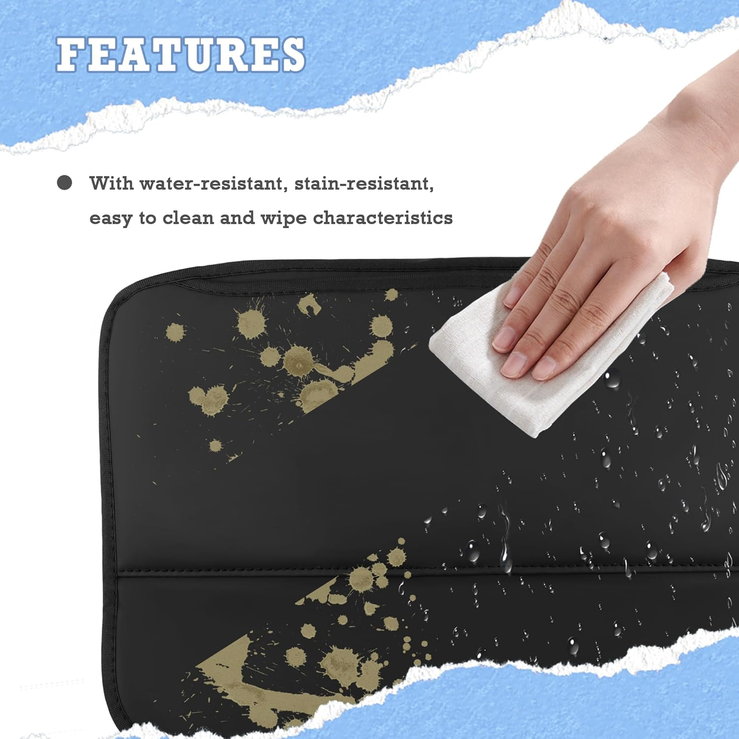 2PCS Leather Kick Mats Back Seat Protector,Storable Car Seat Kick Mats Keeps Car Interior Tidy,Universal Car Back Seat Organizer Car Accessories Fits Cars,Suvs,Trucks (Black) image number 1