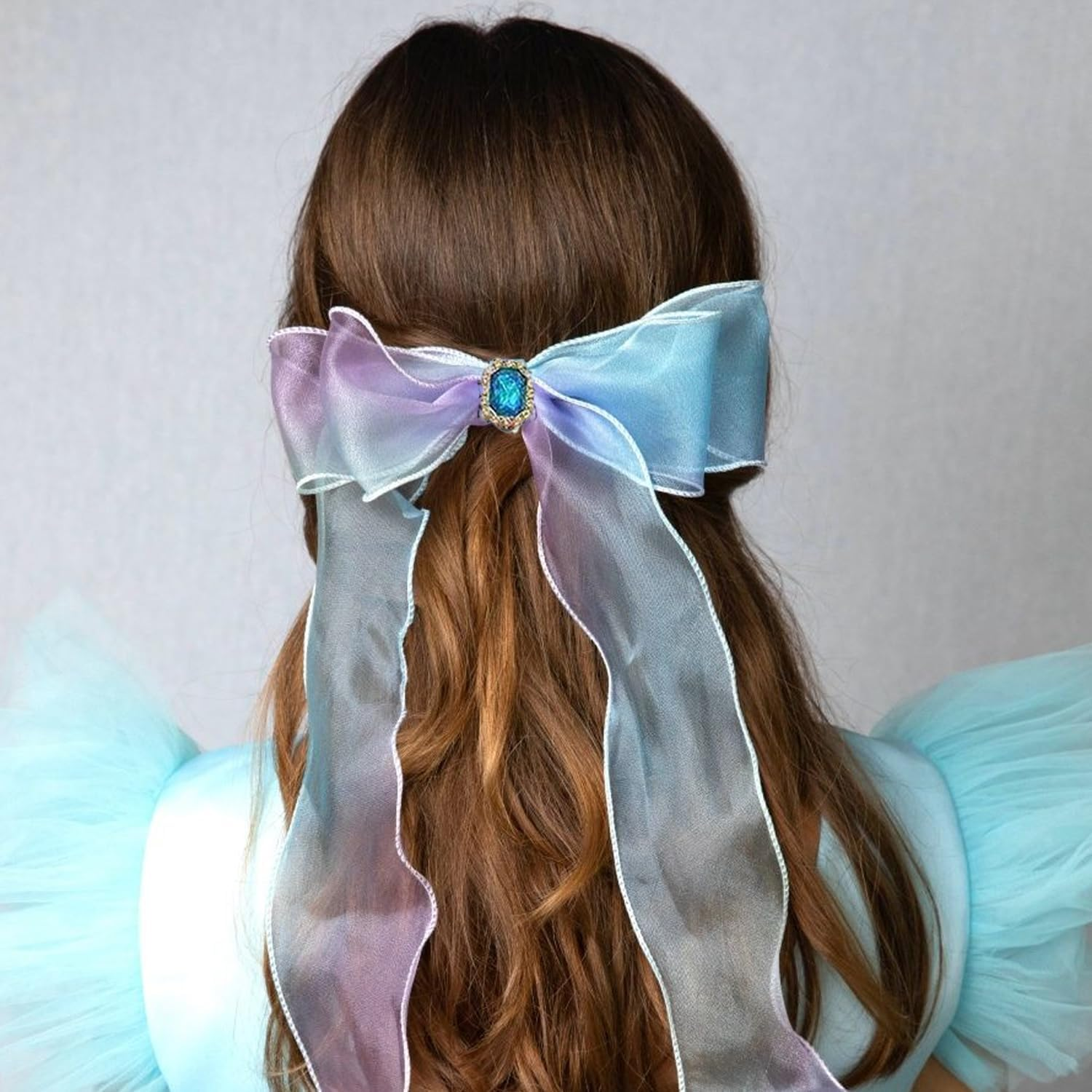 Pack of 3 Butterfly Colourful Ribbon Clips, Pearl Chain Bow Hair Clips, Women'S Tassel Bow Hair Clips, Girls Hair Accessories, Princess Hair Clip Decoration (Gradient Colour) image number 2