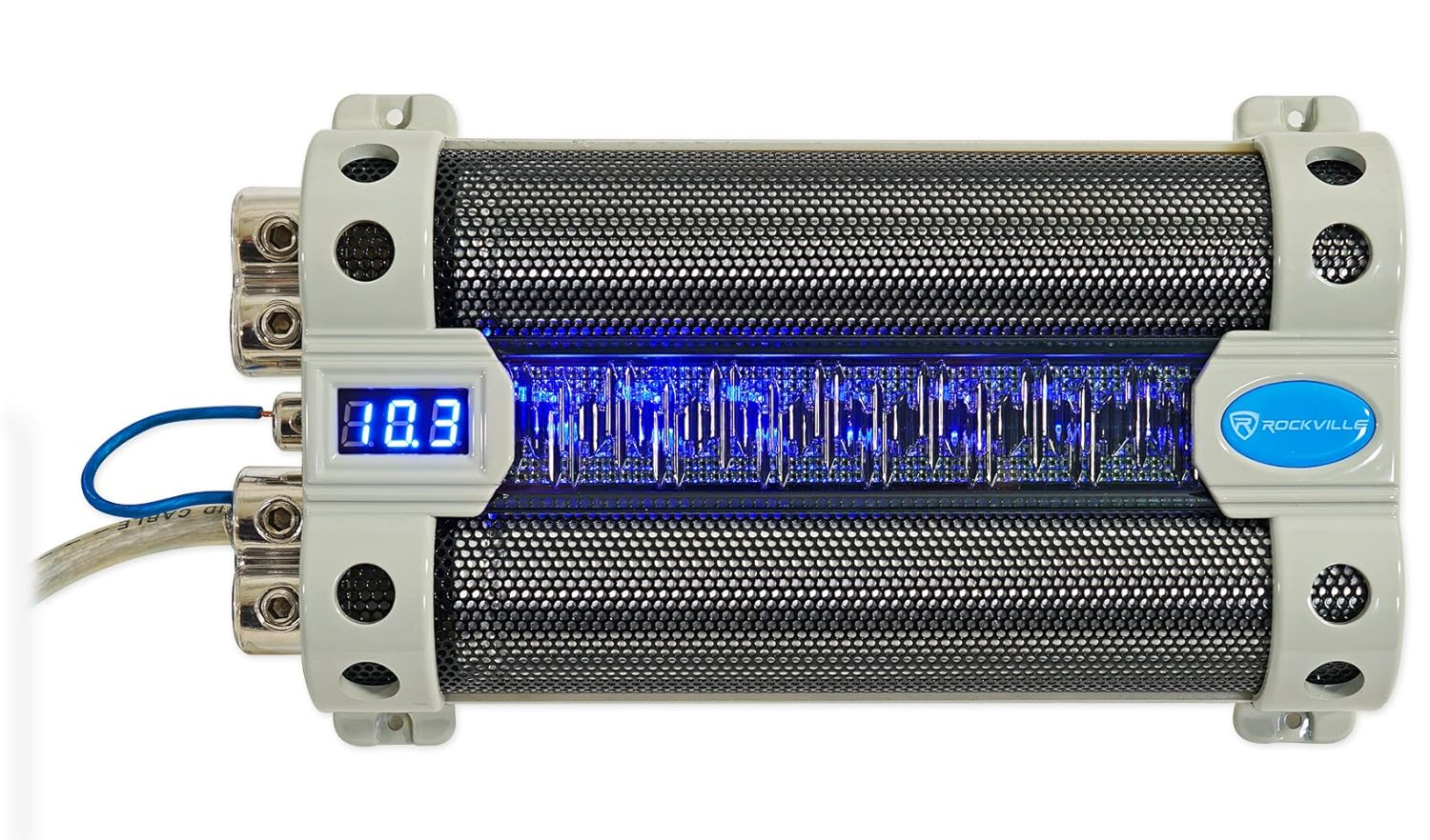 Rockville RFC50F V2 50 Farad Car Audio Capacitor, 3-Digit Super Bright Blue LED Voltage Display, Polarity Alerts, Heavy-Duty Terminals, for Car Audio Systems image number 3