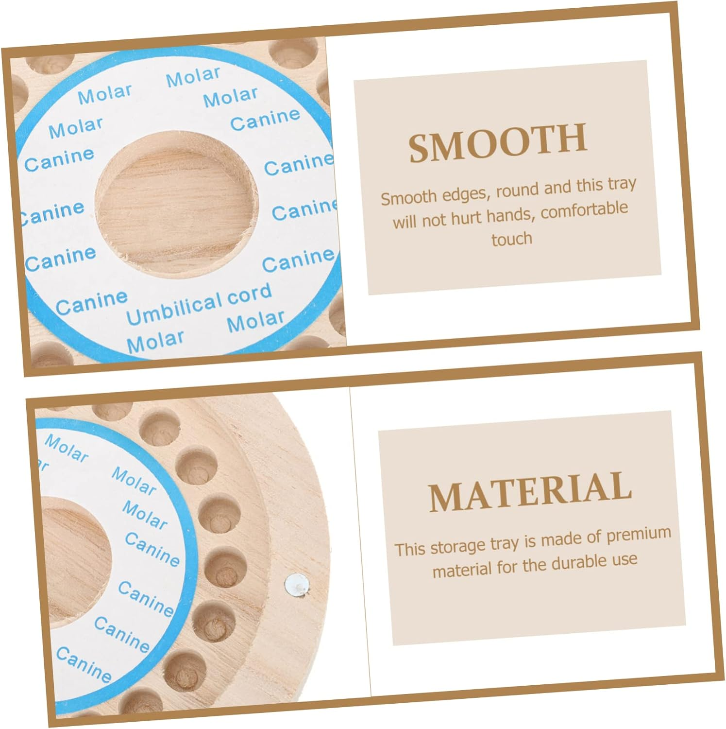 Ifundom Baby Tooth Box and Hair Keepsake for Babies Wooden Teeth Storage Box Newborn image number 2