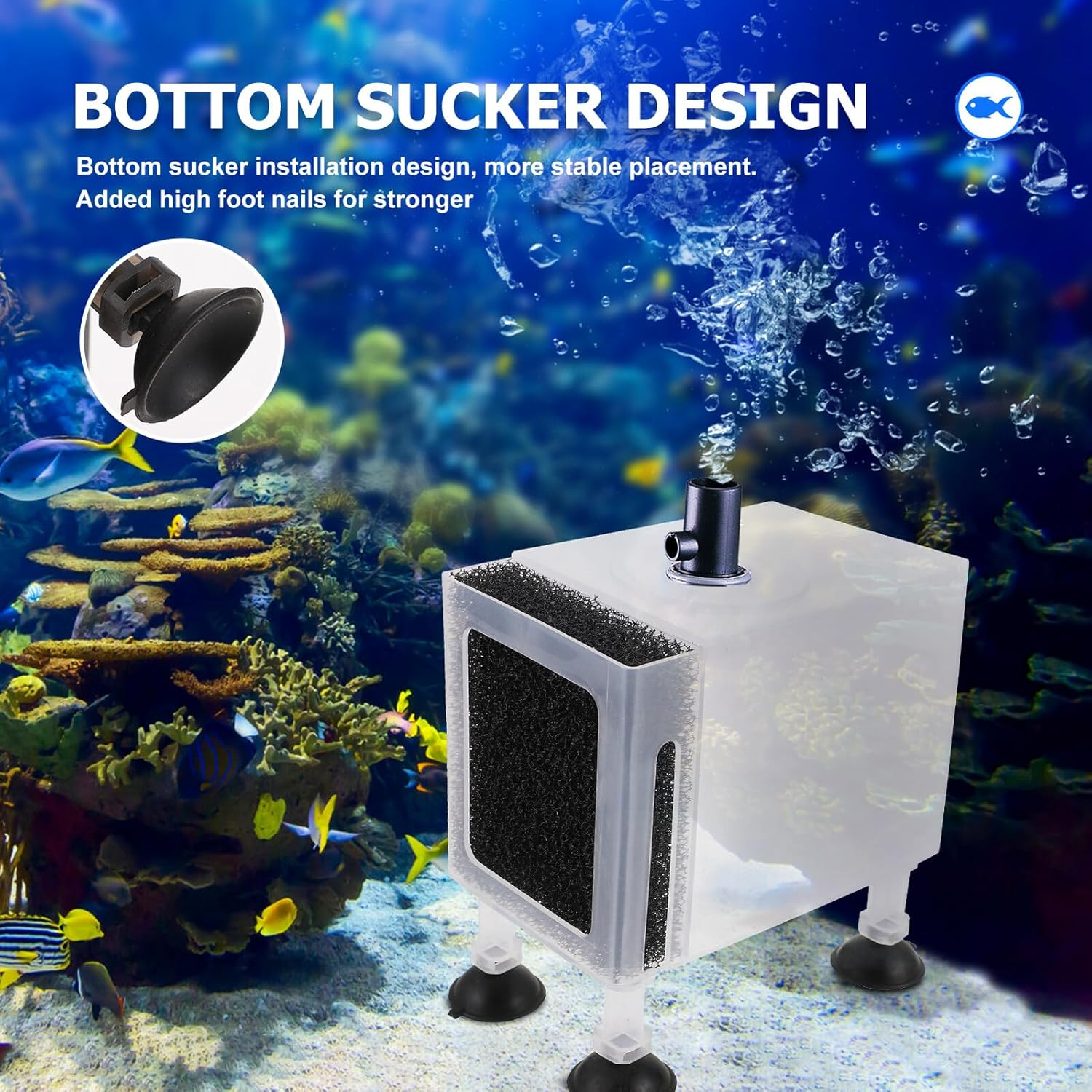 DOITOOL Wear-Resistant Transparent Pump Protection Box with Suction Cup Plastic Aquarium Filter Pump Case Household Aquarium Supply Large image number 3