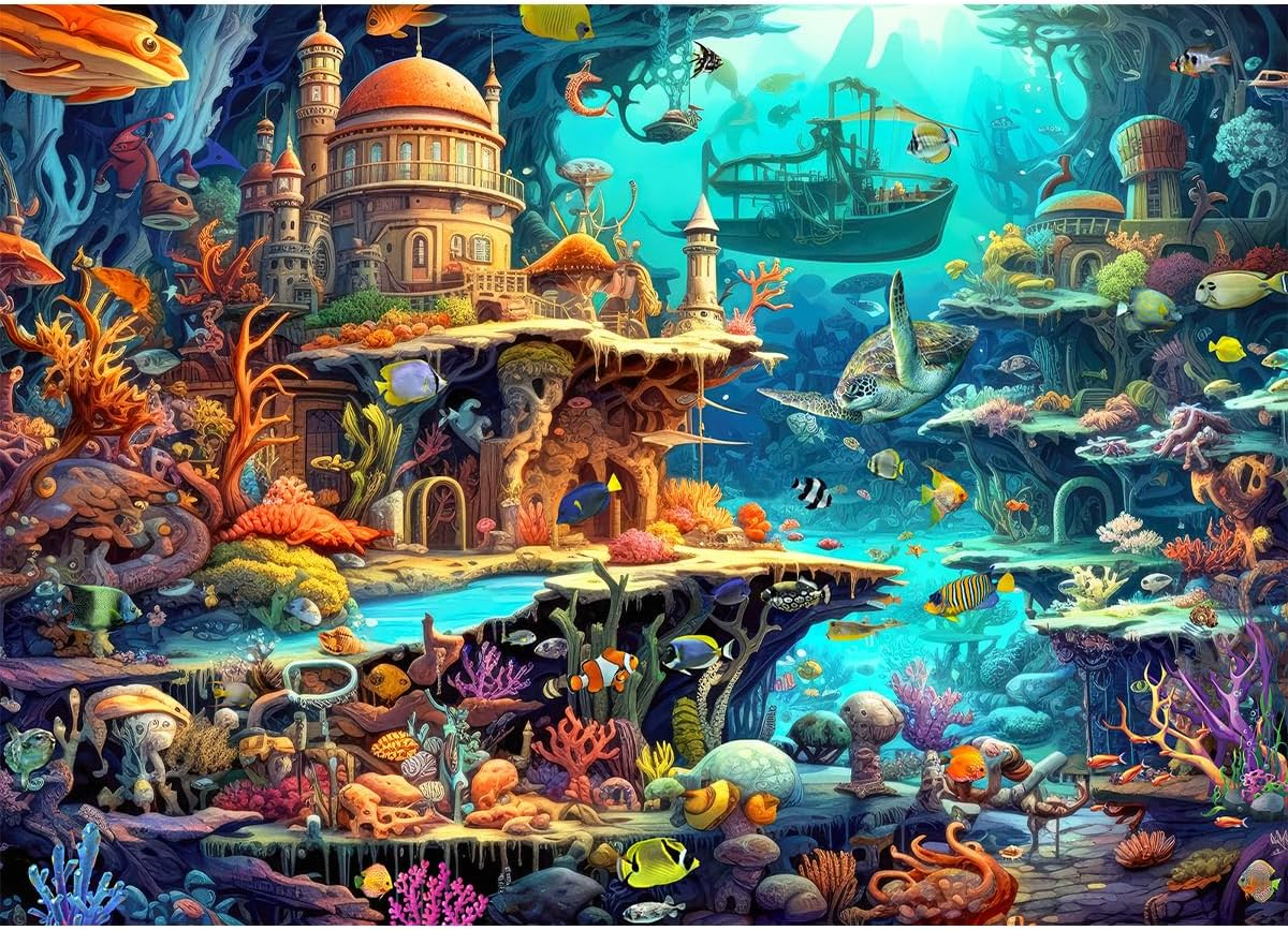 HUADADA Jigsaw Puzzles for Adults 1000 Pieces Jigsaw Puzzle for Adults Interesting Toys Brain Teaser Jigsaw Puzzles Birthday Graduation Gifts, Impossible Puzzle, Challenging Game - Colorful Harbour