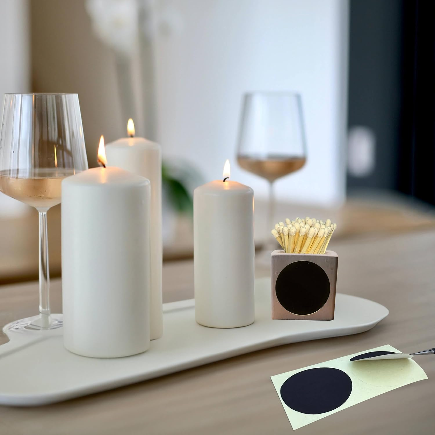 Round Match Striker Paper, Adhesive Backed Pure Black Striker Paper, 1.5 Inch Circle(Pack of 40) image number 2