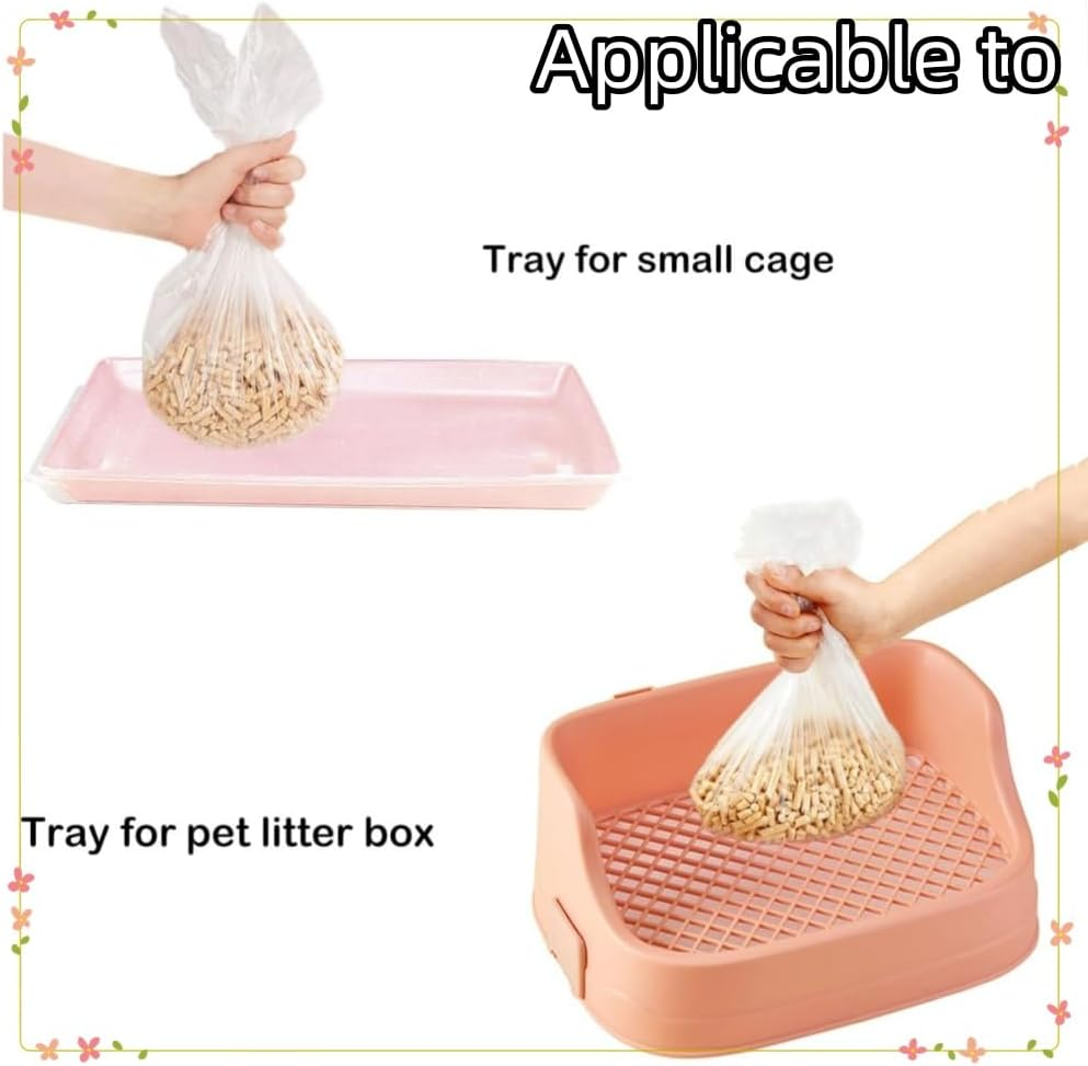 FACAING 50 PCS Disposable Small Animal Cage Liners, Hamster Tray Liner,Rabbit Tray Film Liner,Pig Cage Toilet Plastic Film image number 3