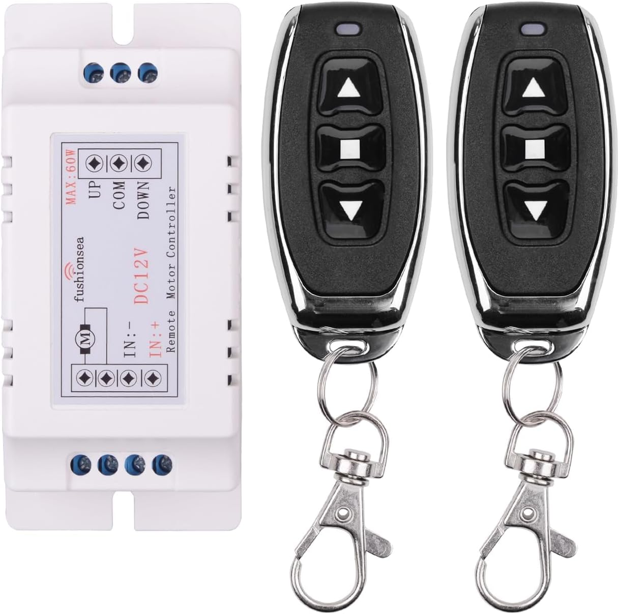 DC12V Motor Wireless Remote Control Switch Universal 2CH RF Relay Remote Control, 433Mhz Remote Receiver Switch 9V - 12V DC Motor Controller 2 Transmitter with 1 Receiver image number 3