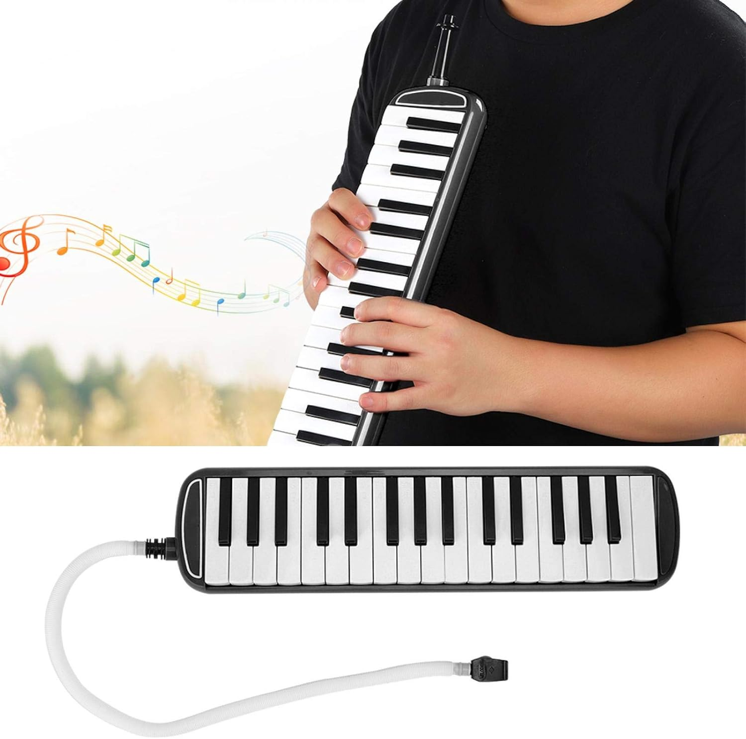 Music Educatio Musical Instrument Long Tubes Melodica Instrument, Melodica, for Adults Begginers Children Music Lovers(Black) image number 4