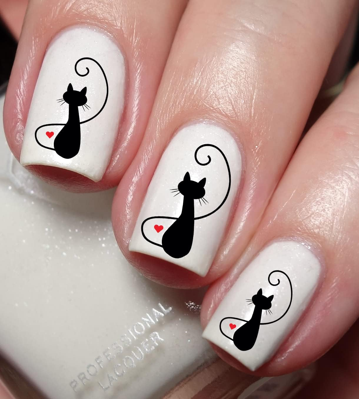 I Love Cat & Kitten Nail Art Decal Sticker image number 1