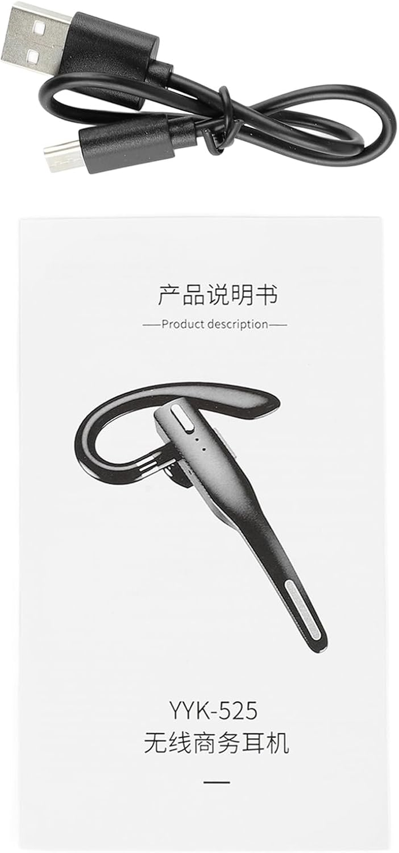 Bluetooth Earbuds, Wireless Hands-Free Headset, Noise Reducing Single Ear Headphones, IPX7 Waterproof, BT5.1 for Work, Driving, Business, Sports (YYK-525 Simple image number 5