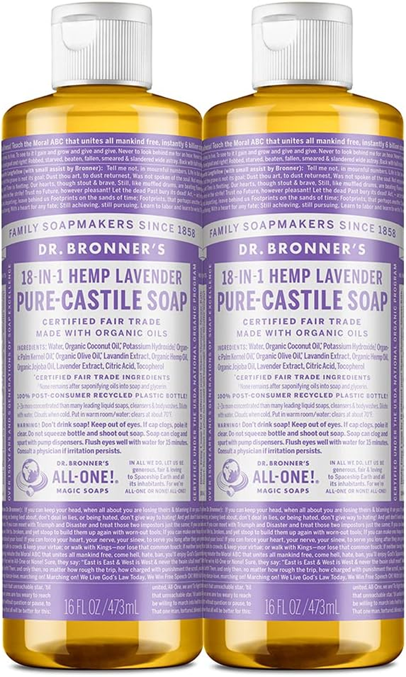 Dr. Bronner'S - Liquid Castile Soap 2-Pack - Eco-Friendly Cleaning Solution - Lavender - 2X946Ml image number 1