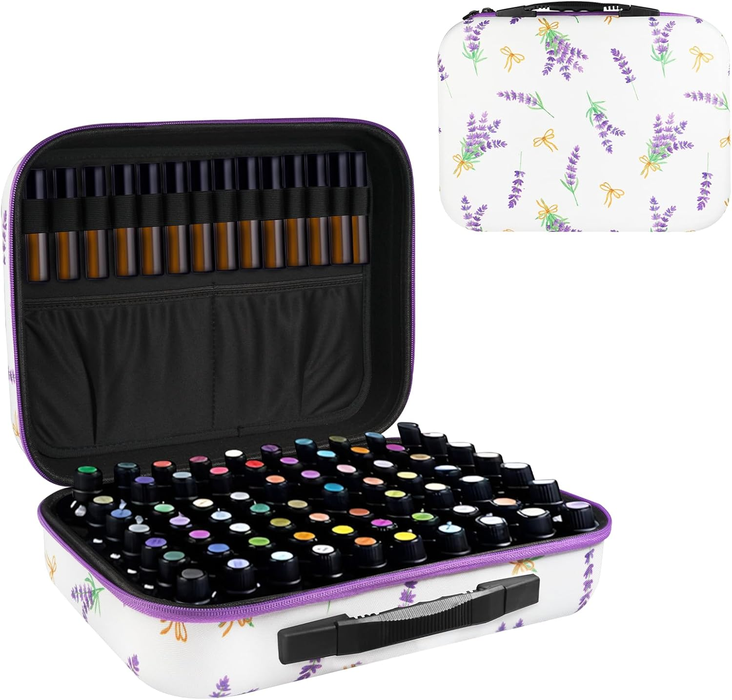 ZORETCO Essential Oil Storage Holder Organizer Carrying Case, Essential Oils Box Holds 30 Bottles 1Ml- 3Ml Bottle Travel Storage Organizer Bag for Doterra & Young Living (Box Only)