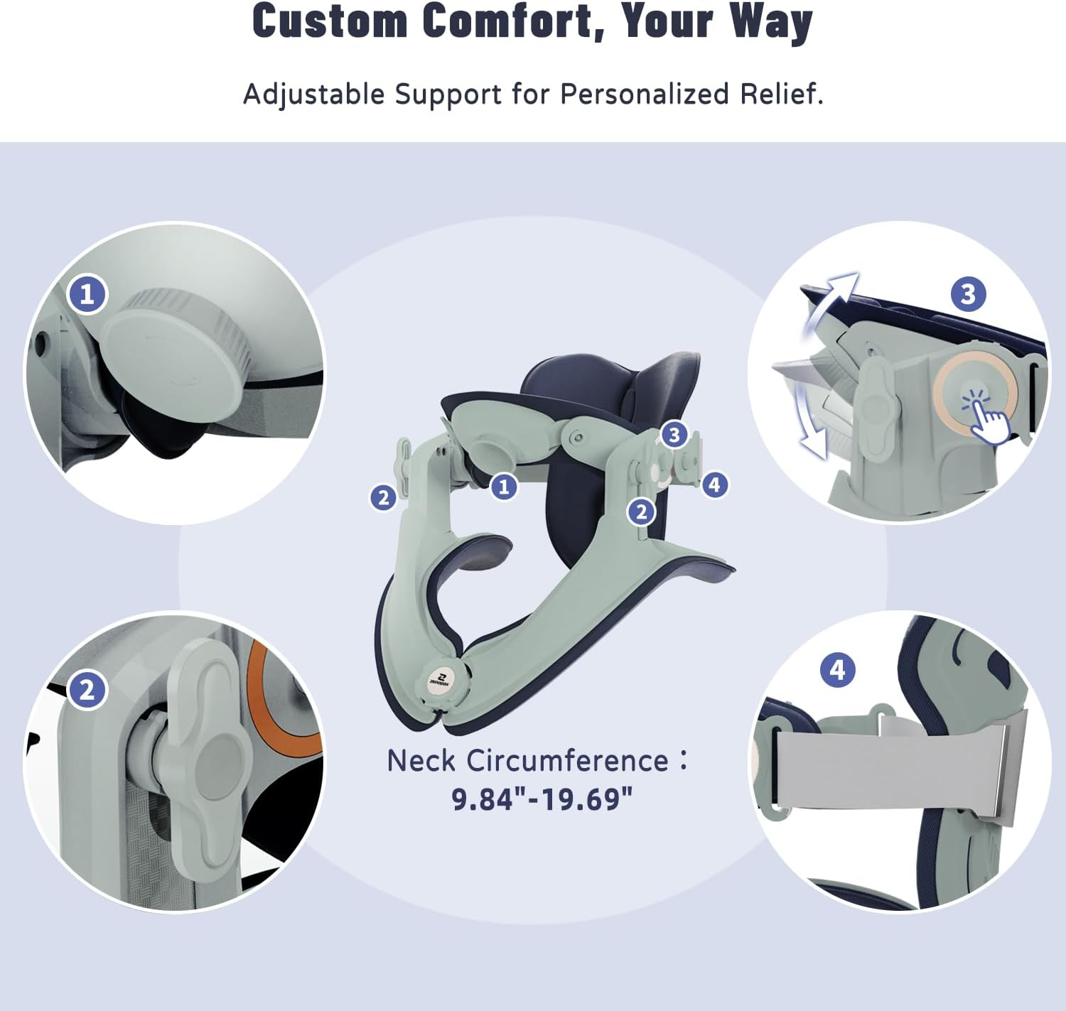 Neck Stretcher, Adjustable Neck Traction for Neck Pain Relief, Neck Support ＆ Neck Brace, Easy to Use, Lightweight for Home, Office, Travel - Green image number 1