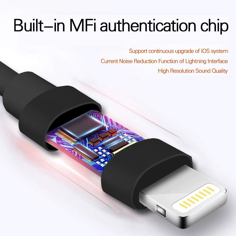 Lighting Headphones,Maxrock Sleep Earbuds with Lightning Connector Sleep Headphone Earphones for Iphone X/XS/XS Max/Xr Iphone 8 Iphone 7/7 plus Apple Ios with Microphone and Volume Remote (Black) image number 3