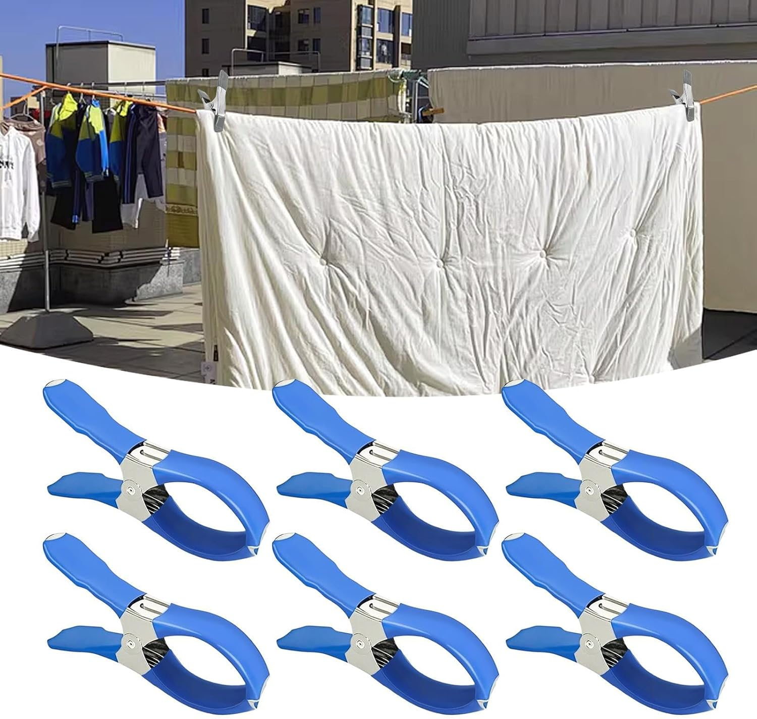 Swimming Pool Cover Clips - Pack of 12 Scratch-Resistant Stainless Steel Handle - Swimming Pool Cover Clamps | for Outdoor Garden Patio Winter Tarpaulin Furniture image number 3