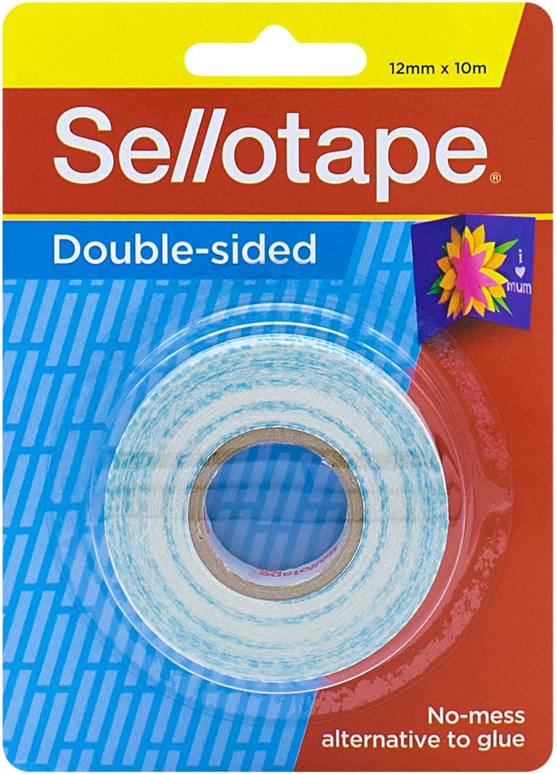 Sellotape Double-Sided Tape, 12Mm X 10M, Blister Card, Surface-Safe, Strong Adhesion, Removable Backing, Acid-Free, Ideal for Mounting, Crafts, and Photos image number 2