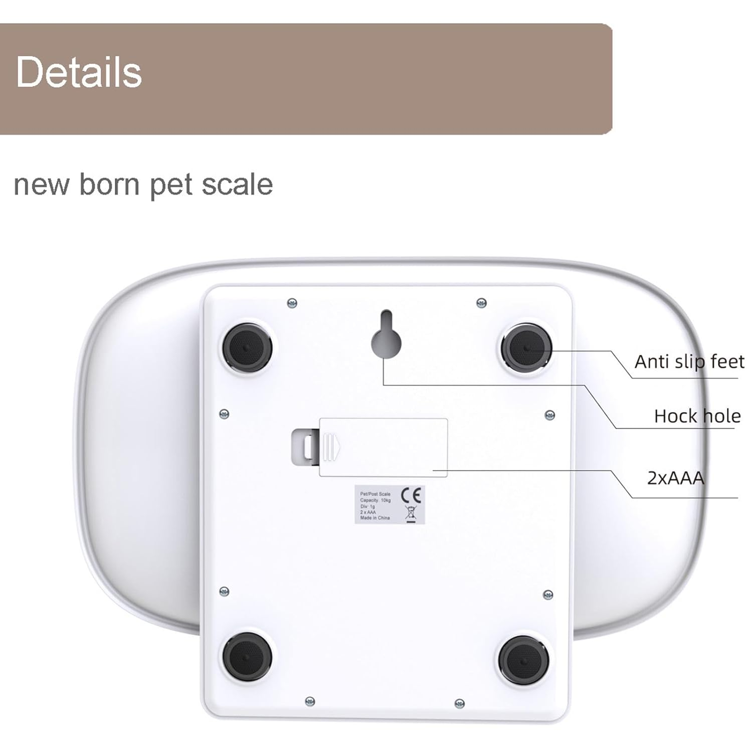 Digital Pet Scale - Backlit Pet Small Animal Weight Scale LCD - Home and Pet Shelter Accurate Measurement Weight Scale for Hedgehog, Hamster image number 2
