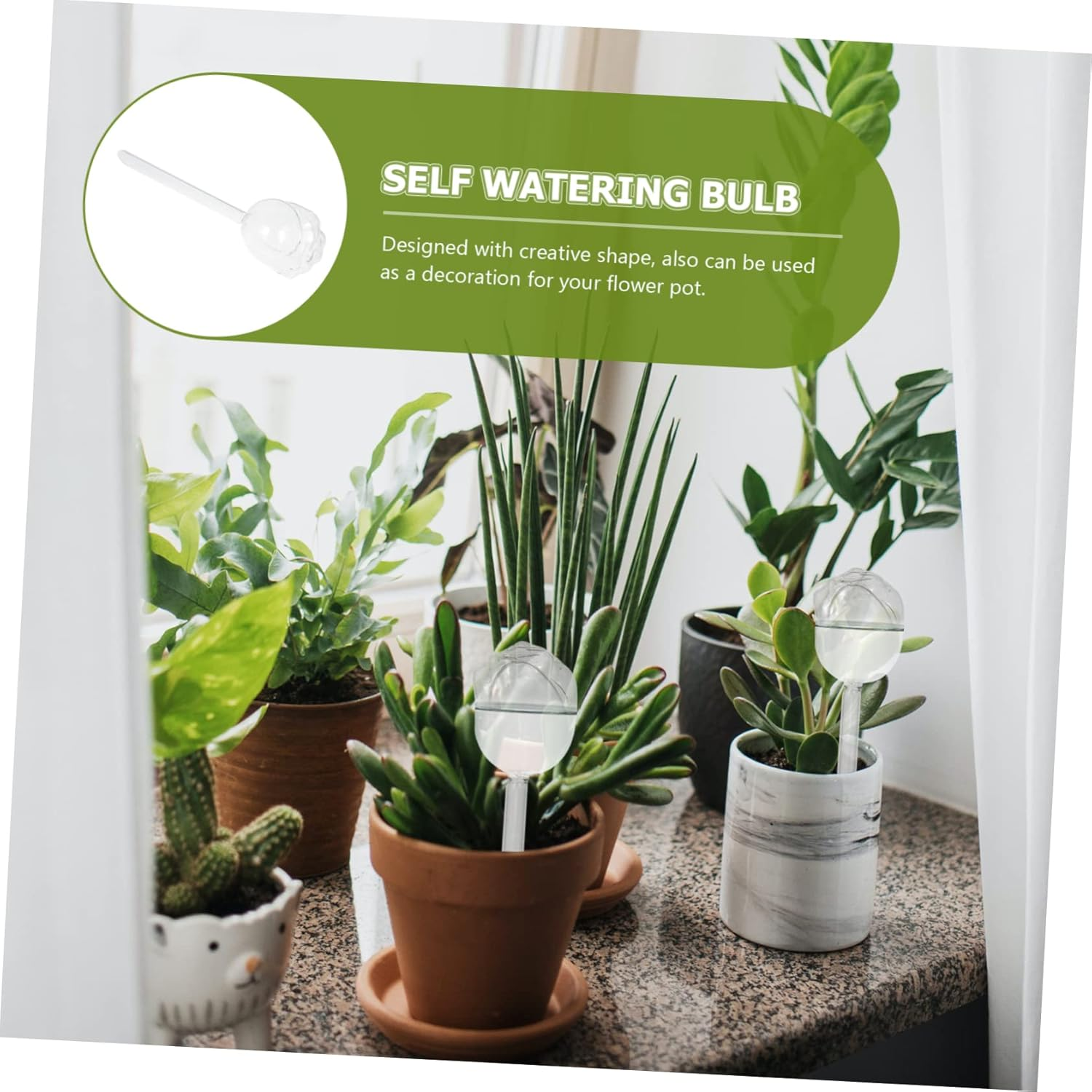 BESPORTBLE 5Pcs Automatic Watering Device Plant Watering Bulb Self-Watering Tools for Indoor Outdoor Gardening Supplies for Keeping Plants Hydrated While Traveling Busy Schedules image number 4