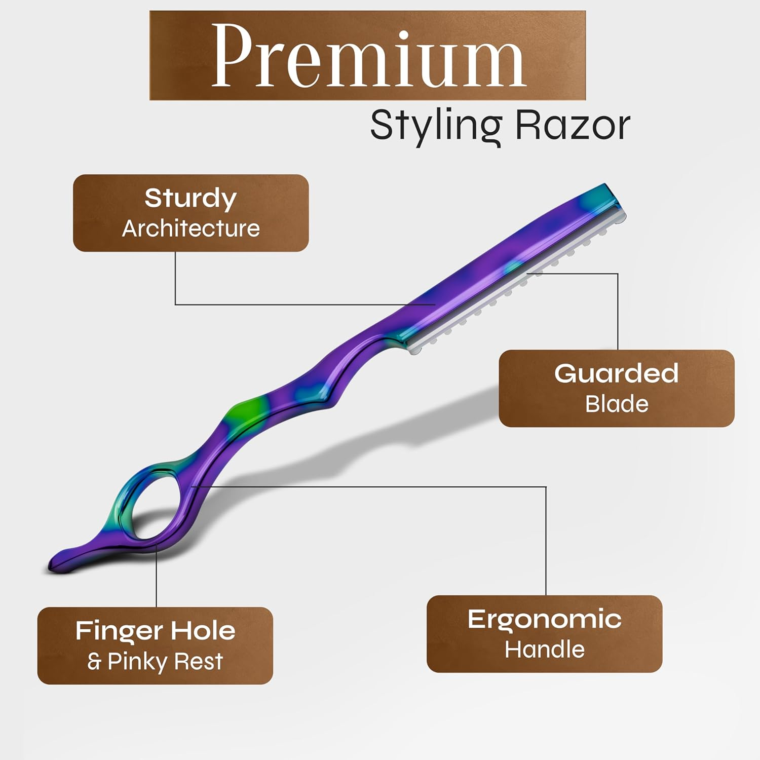 Fac&oacute;n Hair Razors for Cutting Hair - Professional Hair Styling Razor Kit with 11 Replacement Blades, Stainless Steel Hair Cutting Tool for Salon & Home, Premium Hair Thinning Texturizing Faether Razor