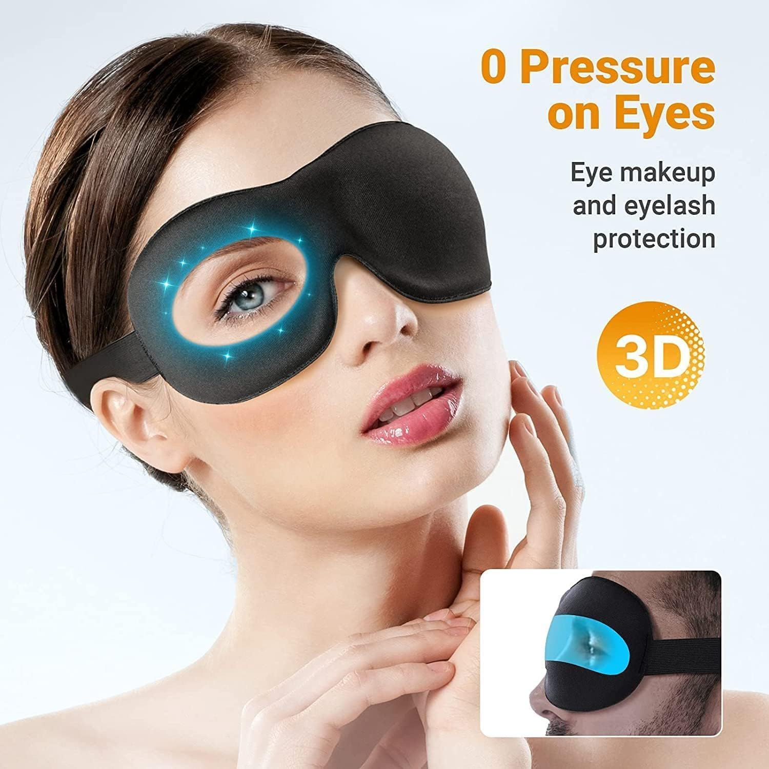 Mumoo Bear Sleep Mask for Women Men, 3D Contoured Comfortable Ultra Soft Sleeping Eye Mask & Blindfold for Sleeping with Adjustable Strap, Great for Travel/Nap/Night'S Sleeping, One Size image number 6