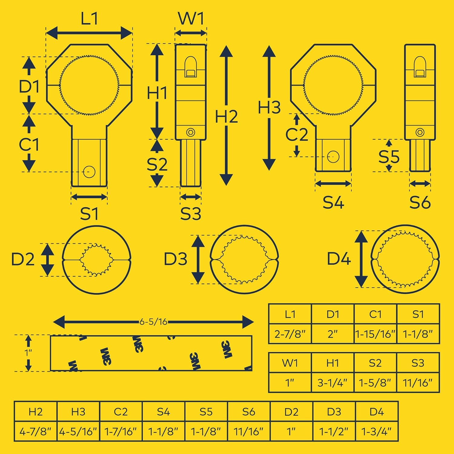 Off-Road ATV UTV Light Bar Mounts Mounting Bracket Bar Clamp Kits [1"/1.5"/1.75"/2" Inch] [360-Degree] [2 X Stud Size] [Aluminium] [2 Unit] Bull Bar Roll Bar Clamp Roll Cage Clamps Mount for ATV image number 4