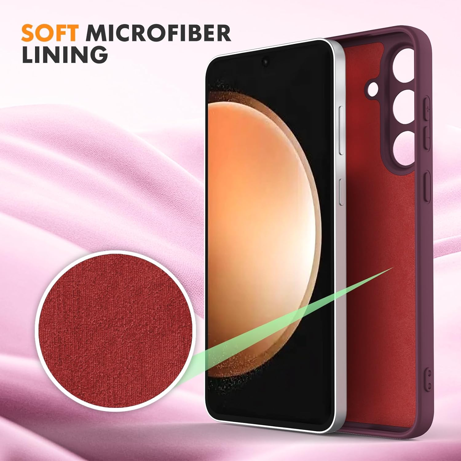 Byvuwiay Mobile Phone Case for Samsung Galaxy S25 FE 5G, Soft TPU Liquid Silicone Case, Shockproof, Scratch-Resistant, Samsung S25 FE 5G Protective Case, Wine Red