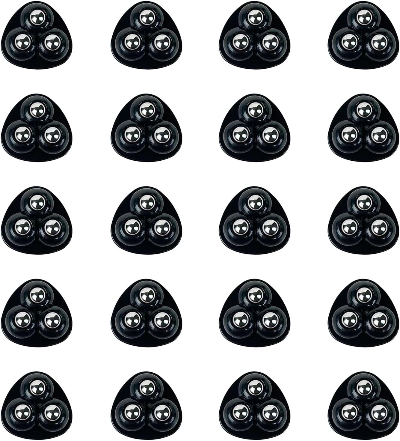 Furniture Sliders with Adhesive Rollers, 20 Piece Set, for Appliances and Countertop, Coffee Slider Set (20, Triangular-Black) image number 6