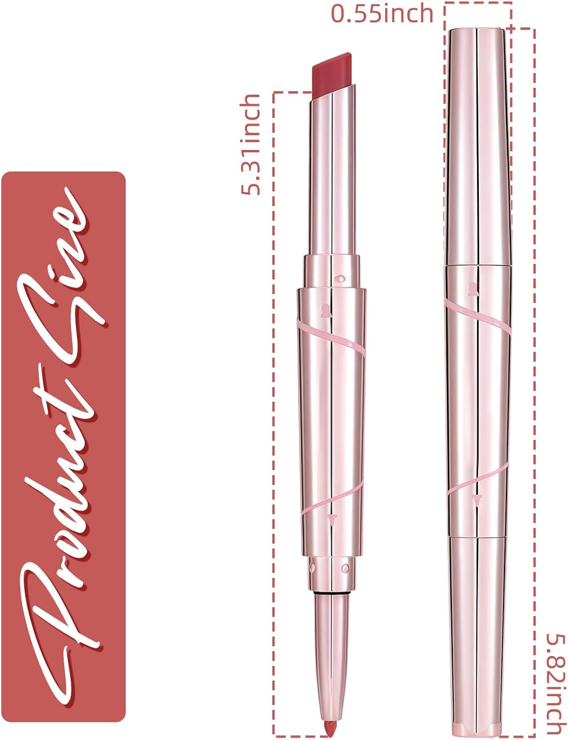 U-Shinein 2-In-1 Matte Lipstick & Lip Liner Double-End Pen, Long Lasting Smudge-Proof Nourishing Velvet Finish Makeup Party & Office for Women 05 - 04 Terracotta Red Brown image number 3