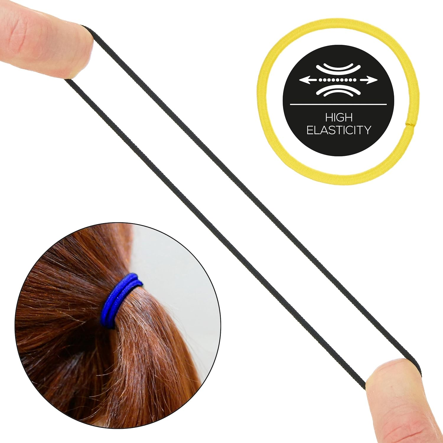 Expressions 216-Piece Hair Ties, 4Mm Bright Colors Value Pack, No Metal Ponytail Holders for Thick, Curly, and All Hair Types image number 3