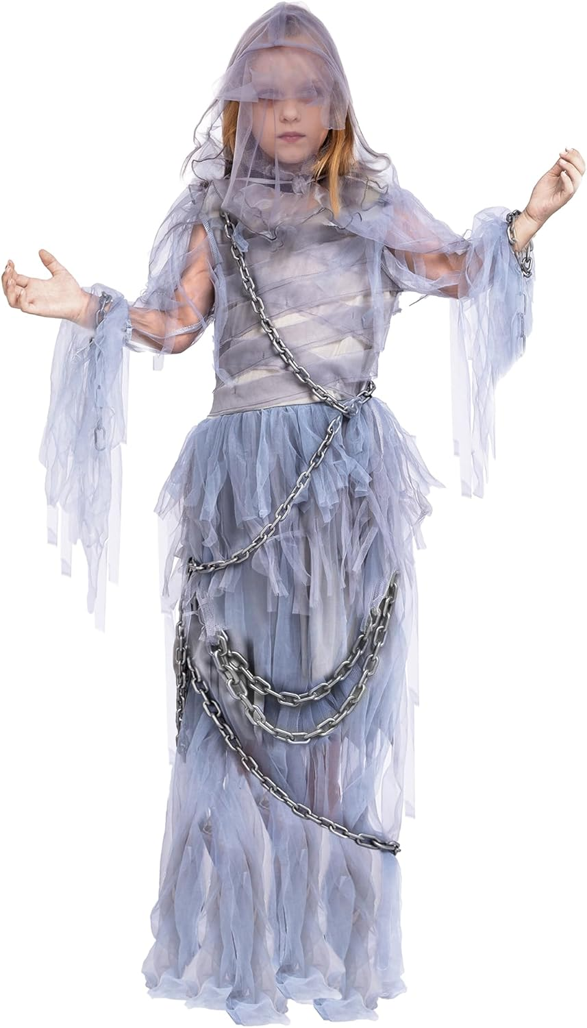 Spooktacular Creations Halloween Haunting Beauty Ghost Girl Costume, Scary Ghost Dress Midnight Costume for Halloween image number 4